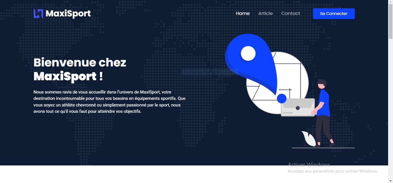 Site vitrine d'article de sport