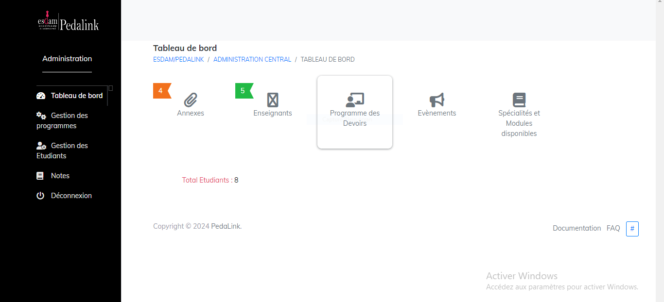 Plateforme d’Interconnexio centralisé sur la de Gestion Académique