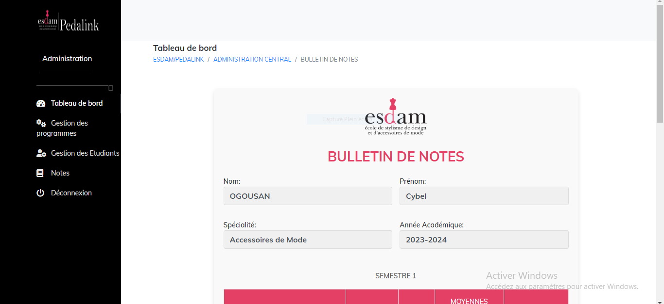 Plateforme d’Interconnexio centralisé sur la de Gestion Académique