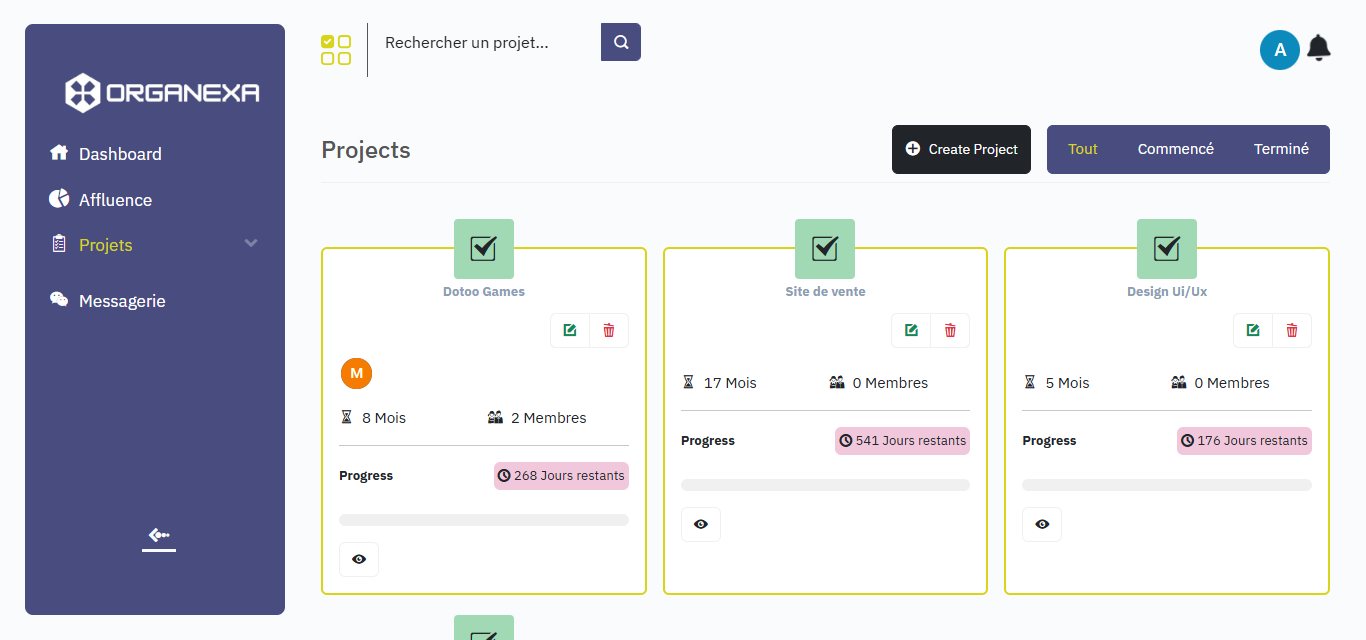 Système de Management de Projets Collaboratif (ORGANEXA)